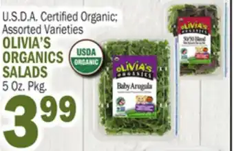 Bravo Supermarkets OLIVIA'S ORGANICS SALADS offer