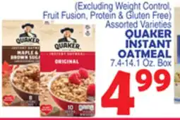Bravo Supermarkets QUAKER INSTANT OATMEAL offer
