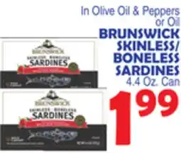 Bravo Supermarkets BRUNSWICK SKINLESS/BONELESS SARDINES offer