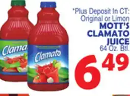 Bravo Supermarkets MOTT'S CLAMATO JUICE offer