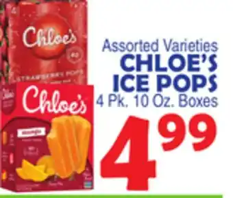 Bravo Supermarkets CHLOE'S ICE POPS offer