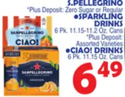 Bravo Supermarkets S.PELLEGRINO OR SPARKLING DRINKS, CIAO! DRINKS offer