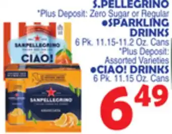 Bravo Supermarkets S.PELLEGRINO OR SPARKLING DRINKS, CIAO! DRINKS offer