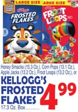 Bravo Supermarkets KELLOGG'S FROSTED FLAKES 17.3 Oz. Box offer