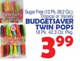 Bravo Supermarkets BUDGETSAVER TWIN POPS 18 Pk. 42.3 Oz. Pkg offer