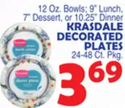 Bravo Supermarkets KRASDALE DECORATED PLATES 24-48 Ct. Pkg offer