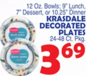 Bravo Supermarkets KRASDALE DECORATED PLATES 24-48 Ct. Pkg offer