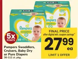 ACME Pampers Swaddlers, Cruisers, Baby Dry or Pure Diapers offer