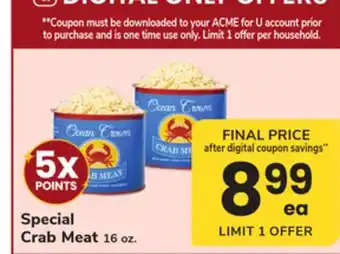 ACME Special Crab Meat offer