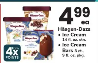 ACME Häagen-Dazs Ice Cream 14 fl. oz. ctn., Ice Cream Bars 3 ct., 9 fl. oz. pkg offer