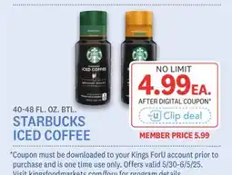 Kings Food Markets STARBUCKS ICED COFFEE offer