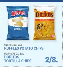 Kings Food Markets RUFFLES POTATO CHIPS, 7.25-8.5 OZ. BAG, DORITOS TORTILLA CHIPS, 9.25-10.75 OZ. BAG offer