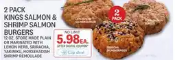 Kings Food Markets 2 PACK KINGS SALMON & SHRIMP SALMON BURGERS offer