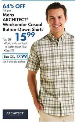 Boscov's Mens ARCHITECT Weekender Casual Button-Down Shirts offer
