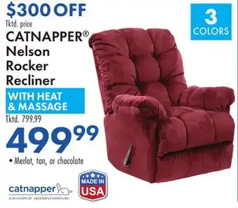 Boscov's CATNAPPER Nelson Rocker Recliner WITH HEAT & MASSAGE offer