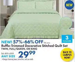 Boscov's Ruffle-Trimmed Decorative Stitched Quilt Set offer