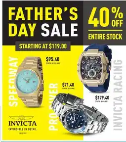 Boscov's INVICTA FATHER'S DAY SALE offer