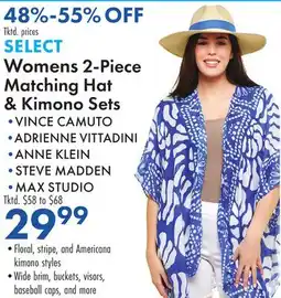 Boscov's SELECT Womens 2-Piece Matching Hat & Kimono Sets offer