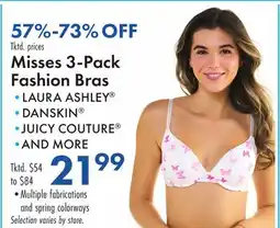 Boscov's Misses 3-Pack Fashion Bras offer
