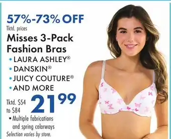 Boscov's Misses 3-Pack Fashion Bras offer