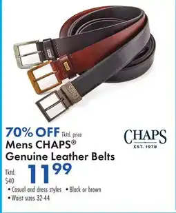 Boscov's Mens CHAPS Genuine Leather Belts offer