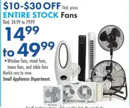 Boscov's ENTIRE STOCK Fans offer