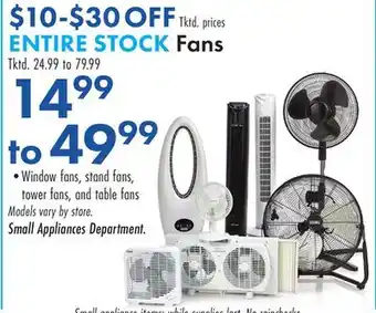 Boscov's ENTIRE STOCK Fans offer