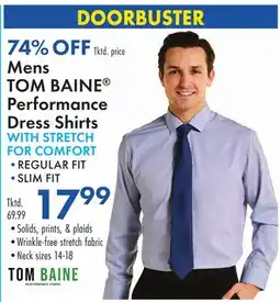 Boscov's Mens TOM BAINE Performance Dress Shirts WITH STRETCH FOR COMFORT offer
