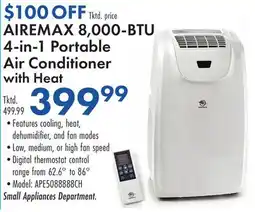 Boscov's AIREMAX 8,000-BTU 4-in-1 Portable Air Conditioner with Heat offer