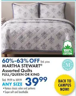 Boscov's MARTHA STEWART Assorted Quilts offer