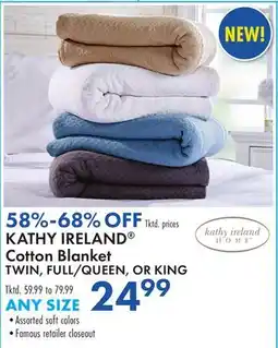 Boscov's KATHY IRELAND Cotton Blanket offer