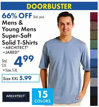 Boscov's Mens & Young Mens Super-Soft Solid T-Shirts offer
