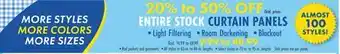 Boscov's ENTIRE STOCK CURTAIN PANELS offer