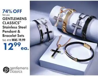 Boscov's GENTLEMENS CLASSICS Stainless Steel Pendant & Bracelet Sets offer