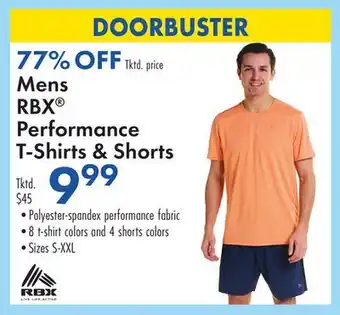 Boscov's Mens RBX Performance T-Shirts & Shorts offer