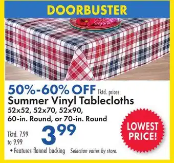 Boscov's Summer Vinyl Tablecloths offer