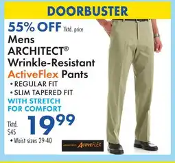 Boscov's Mens ARCHITECT Wrinkle-Resistant ActiveFlex Pants offer