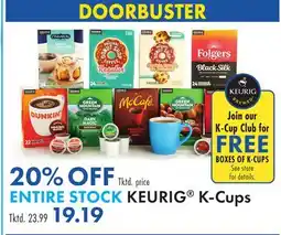 Boscov's ENTIRE STOCK KEURIG K-Cups offer