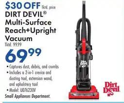 Boscov's DIRT DEVIL Multi-Surface Reach + Upright Vacuum offer