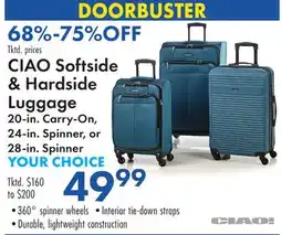 Boscov's CIAO Softside & Hardside Luggage offer