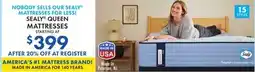 Boscov's SEALY QUEEN MATTRESSES offer
