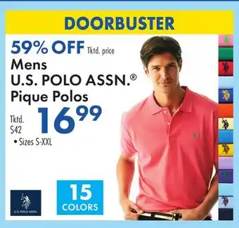Boscov's Mens U.S. POLO ASSN. Pique Polos offer