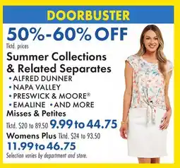 Boscov's Summer Collections & Related Separates offer
