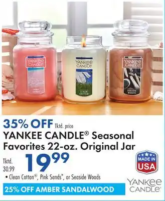 Boscov's YANKEE CANDLE Seasonal Favorites 22-oz. Original Jar offer