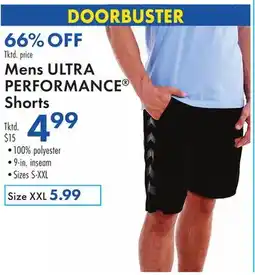 Boscov's Mens ULTRA PERFORMANCE Shorts offer