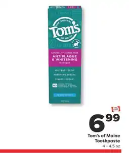 Weis Markets Tom's of Maine Toothpaste offer