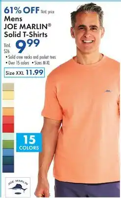 Boscov's Mens JOE MARLIN Solid T-Shirts offer