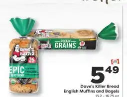 Weis Markets Dave's Killer Bread English Muffins and Bagels offer