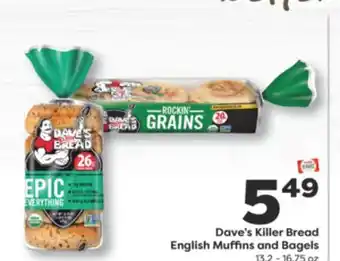 Weis Markets Dave's Killer Bread English Muffins and Bagels offer