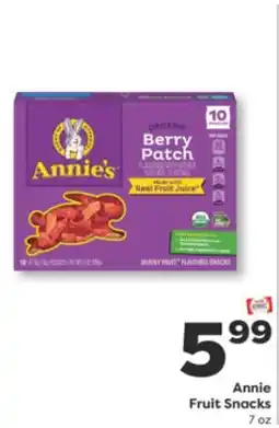 Weis Markets Annie Fruit Snacks offer